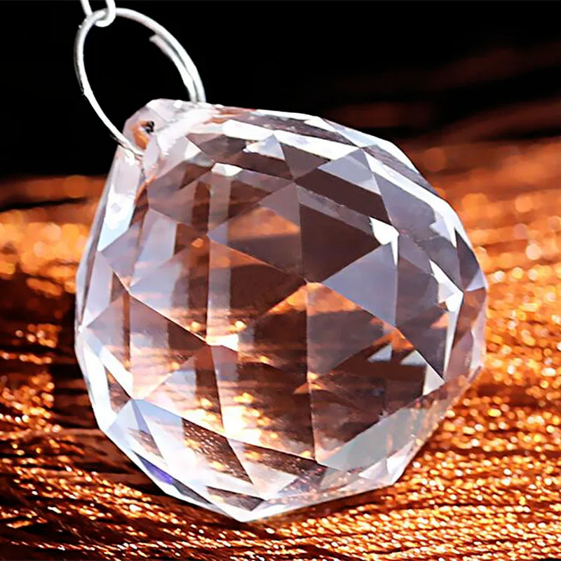

30/40 Crystal Glass Faceted Ball Chandelier Parts Pendant Bead Curtain Fengshui Crafts DIY Home Hanging Decoration Ornaments