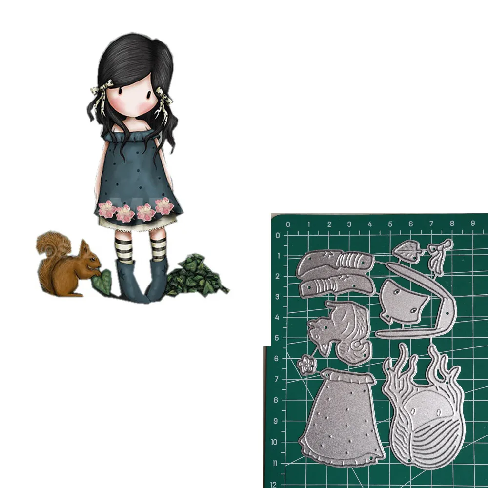 

Metal Cutting Dies Little doll Animal 2019 Scrapbooking Craft Dies Cut Stamps Embossing Stencils Invitation Card