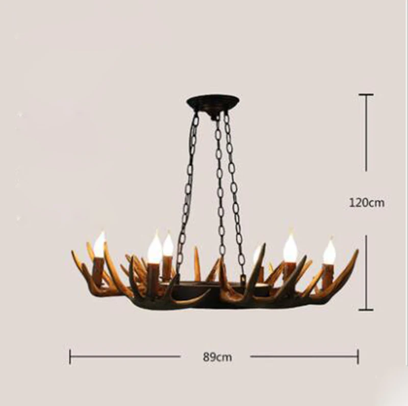 Европейский стиль кулон с оленем лампа рога люстра свет ретро