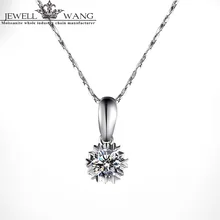 Ювелирные изделия Moissanite блестящие подвески для женщин 0.5ct сертифицированные Jk/vvs1 романтическое 18 К белое золото серебро ожерелье
