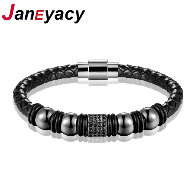 Janeyacy New Brand Handmade Fashion Leather Bracelet Men S Weave Janeyacy New Brand Handmade Fashion Leather Bracelet Men S Weave Beads Women Casual