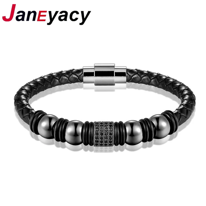 Купить новый бренд janeyacy модный кожаный браслет ручной работы мужской