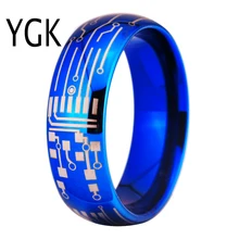 Free Shipping USA UK Canada Russia Brazil Hot Sales 8MM Shiny Blue Dome CIRCUIT BOARD Design New Men's Fashion Tungsten Ring Free Shipping USA UK Canada Russia Brazil Hot Sales 8MM Shiny Blue Dome CIRCUIT BOARD Design New Men's Fashion Tungsten Ring