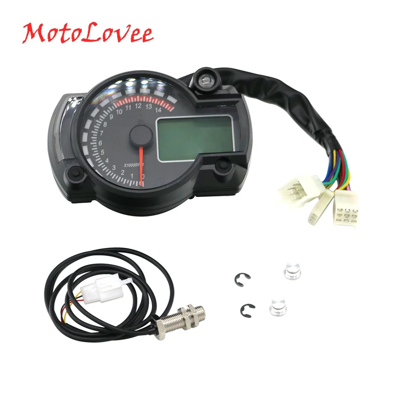 Цифровой тахометр для мотоцикла MotoLovee ЖК дисплей спидометр одометр измеритель