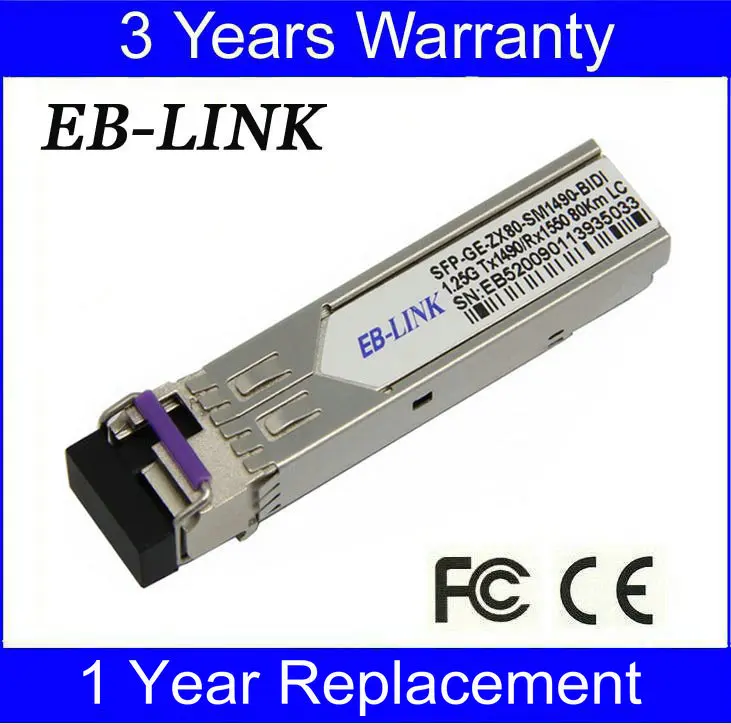 

For Cisco Compatible GLC-BX-U80,TX1490/RX1550nm 1.25G 80km BIDI SFP Transceiver module