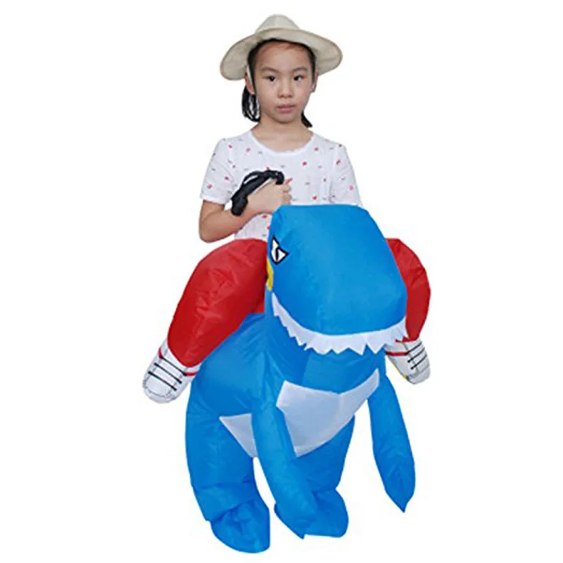 Blue Dinosaur Kids Inflatable Costume T-Rex Cosplay Clothes For Girsl Boys Riding Horse Toys Carnival Party Dress UP Blow Up Blue Dinosaur Kids Inflatable Costume T-Rex Cosplay Clothes For Girsl Boys Riding Horse Toys Carnival Party Dress UP Blow Up