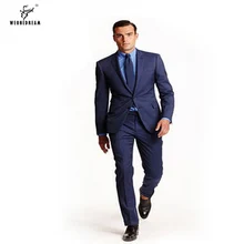 WEONEDREAM весенний(куртка+ брюки) изготовленный на заказ темно-синий мужской костюм, свадебные костюмы для мужчин, Slim Fit жениха смокинги для мужчин