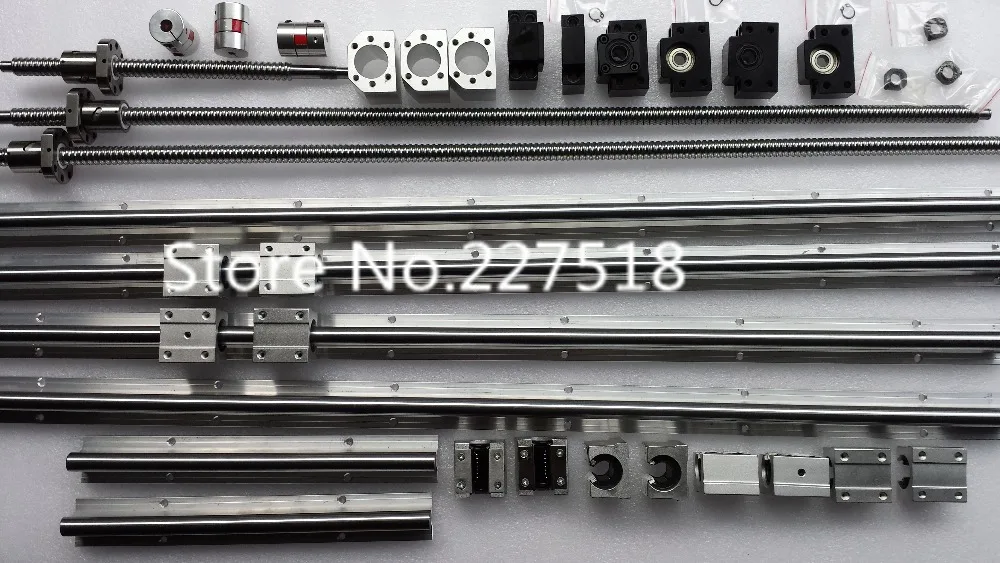 6 sets linear rail SBR16 L300/1500/1500mm+SFU1605-1550/1550/1550/350mm ball screw+4 BK12/BF12+4 DSG16H nut+4 Coupler for cnc |