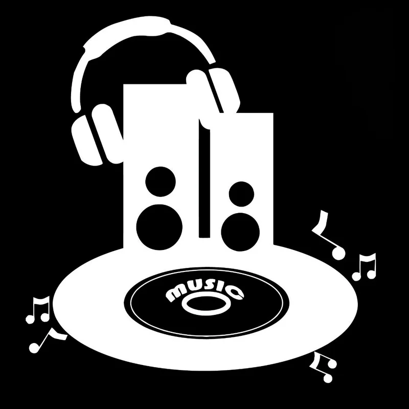 YJZT 12 5 см * 13 1 наушники звук DJ Поп Vinly черный/серебристый автомобильный стикер C22