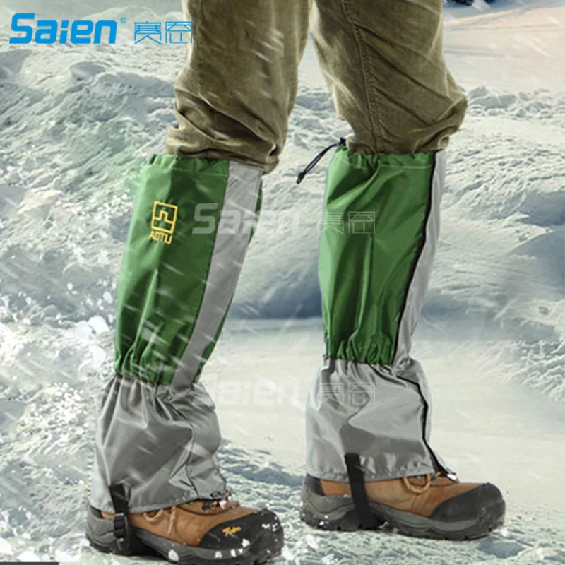 Green AOTU Outdoor Waterproof Windproof Gaiters Leg Protection Guard Skiing Hiking Climbing Mountaineering 