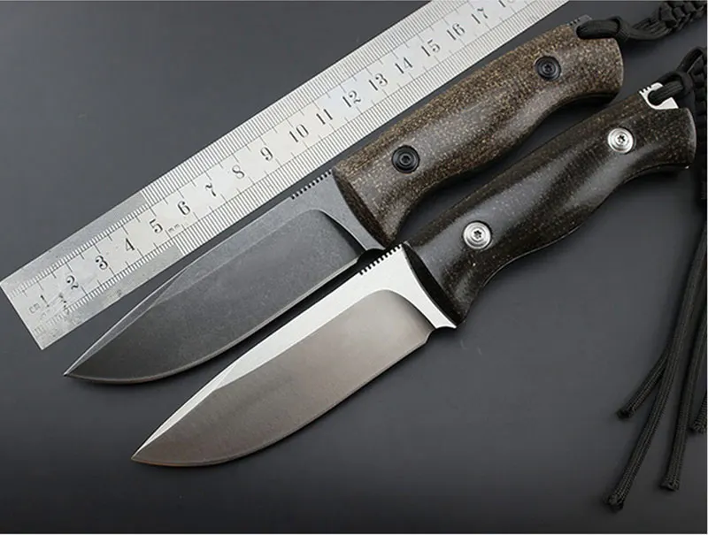 Top Brand 58 60HRC D2 Blade Straight Knife Advanced Flax Handle Outdoor