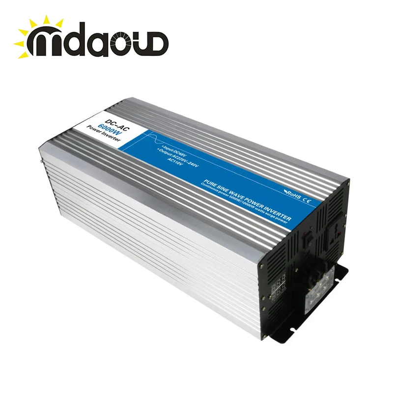 FREE SHIPPING LED Display Off Grid Inverter 5000Watt/10000W/5KW 12/24/48VDC to 110/220VAC Pure Sine Wave Power Inverter CABLES