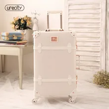 Новинка, чемодан для путешествий, чемодан для девочек, Жесткая Сторона, чемодан из натуральной кожи, Спиннер на колесиках, Ретро стиль, высокое качество,, pu бренд