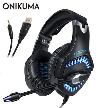 

ONIKUMA K1 Pro PS4 Headset casque PC Gamer Stereo Bass Headphones with Microphone LED Light for Xbox One Laptop Tablet Mobile