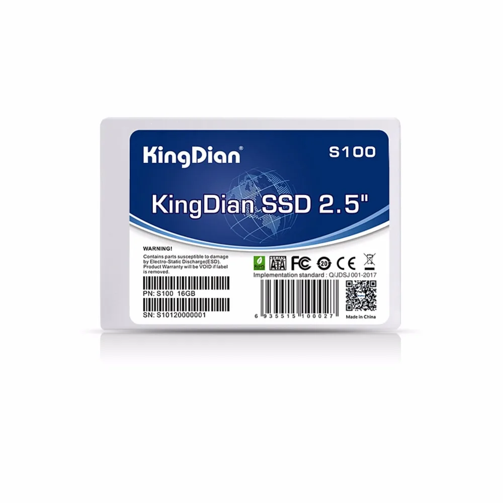 KingDian 2,5 SATA SATA2 внутренний SSD жесткий диск твердотельный диск SSD 16 ГБ-(S100-16 Гб