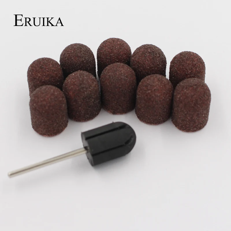 Eruika 10 шт. 13*19 мм ногтей сверло шлифовальные ленты блок шапки резиновой оправки