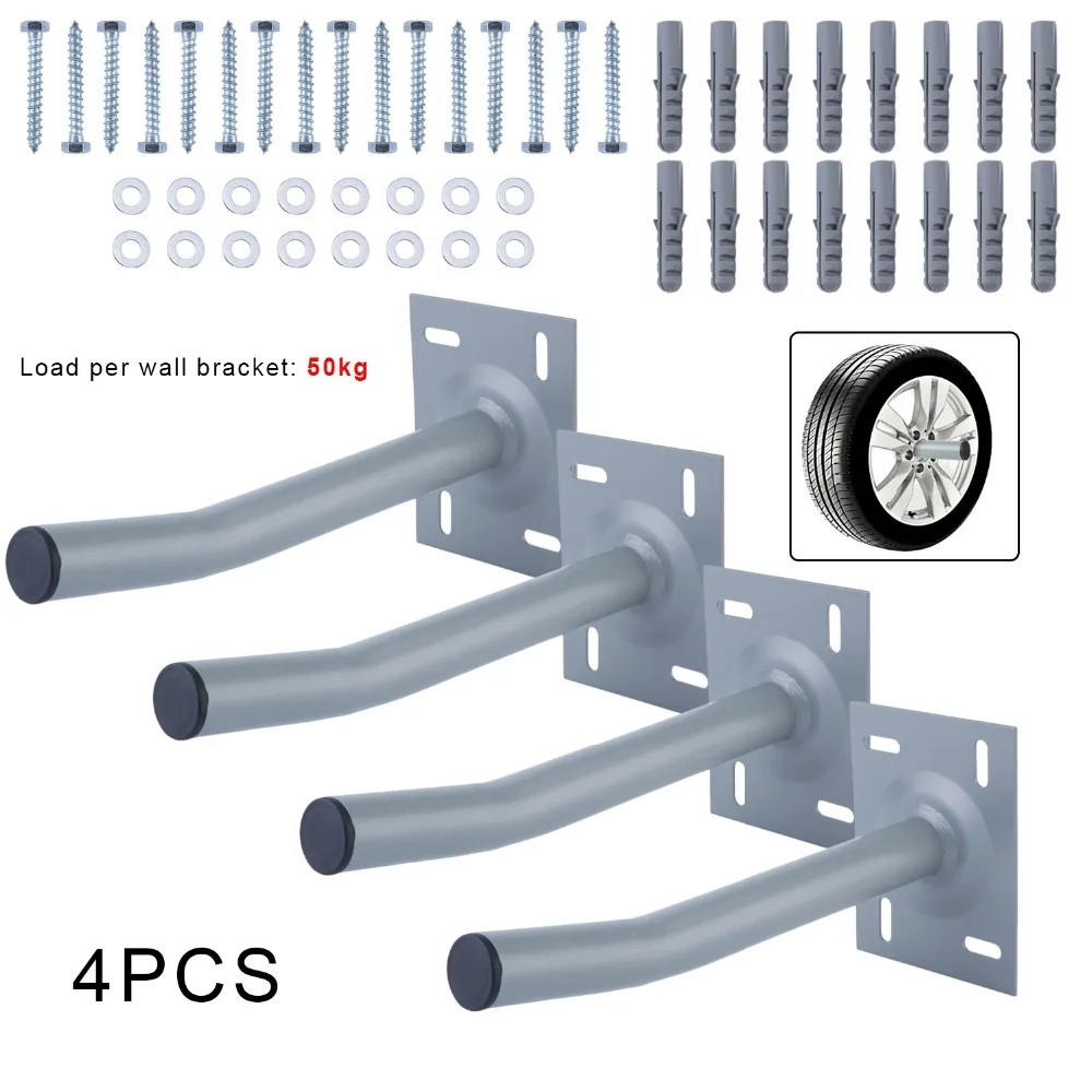 

Stable Car Wheel Tire Wall Mount Tire Holder Rims Tire Storage Tree Shelf Holder Space Saving Rack Bracket Garage Tool