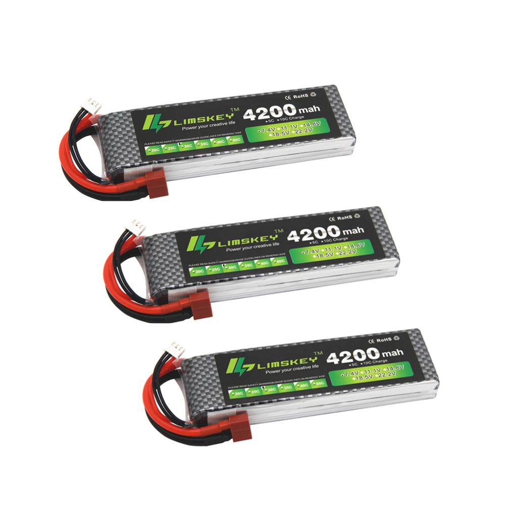 3 шт. Limskey POWER 7 4 В 4200 мАч 2S LiPo батарея с T/XT60 разъемом для радиоуправляемого