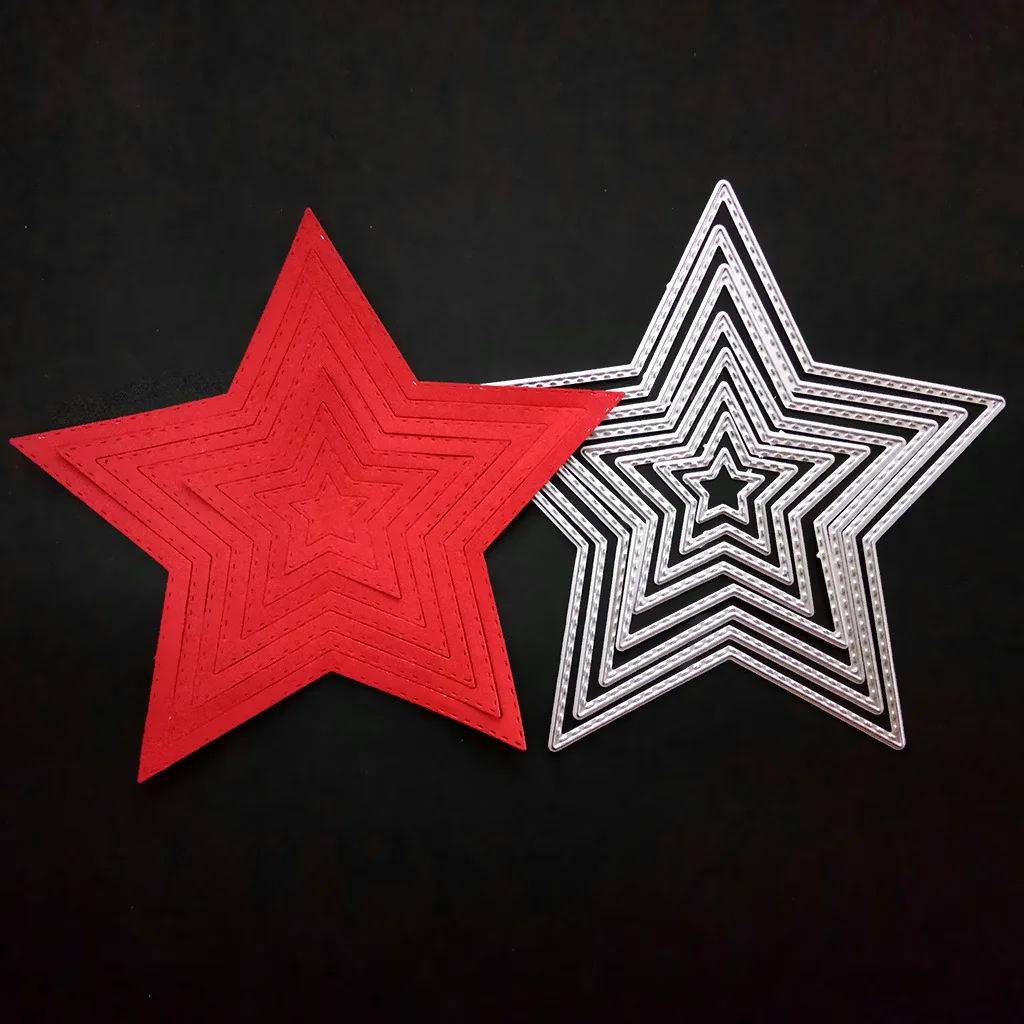 8pcs x Pentagram Cutting Dies Stencil DIY Scrapbooking Card  Punching Template