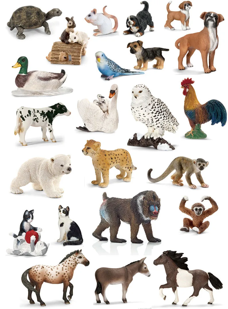 Original genuine wild life zoo jungle farm animals model series 2 kids