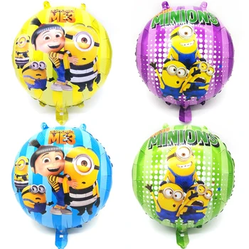 

KUWANLE 10pcs/lot 18inch Cartoon Minions Party Supplies Foil Helium Balloon Despicable Me Birthday Decoration Balloon Air Globos