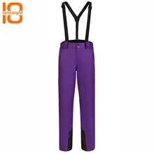 TENNEIGHT Для женщин Лыжный Спорт Штаны теплые Лыжный спорт Сноуборд Штаны открытый Водонепроницаемый зимние брюки съемные подтяжки зимние лыжные Штаны
