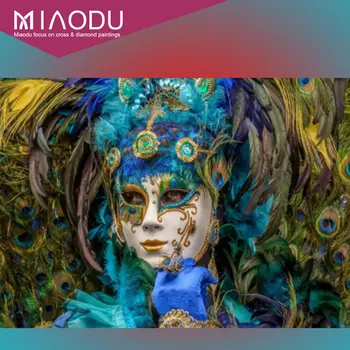 

Miaodu DIY Full Diamond Painting,Diamond Embroidery,Madame X,Peacock Mask,Full,5D,Cross Stitch,Diamond Mosaic,Decor present
