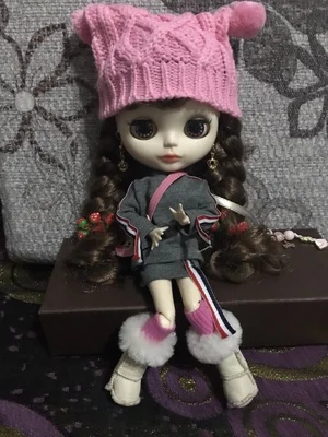 Карамельный цвет 1/6 blyth модная кукольная шляпа шерстяная шляпа 1/4 1/6 bjd кукла аксессуары вязаная шапка для blyth Кукла аксессуар