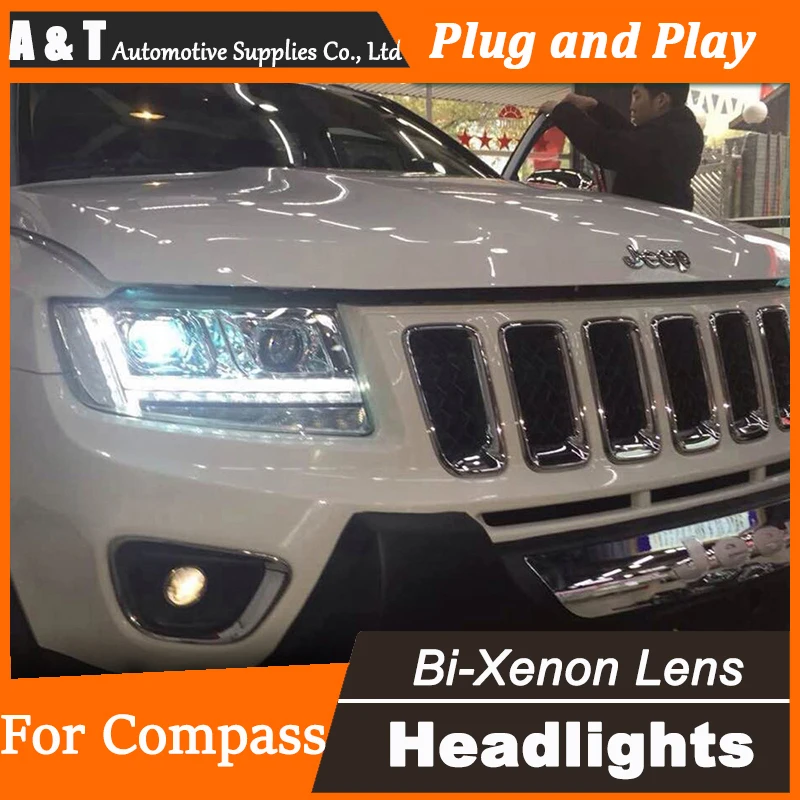 Car Styling for Jeep Compass LED Headlight assembly Compass Headlights