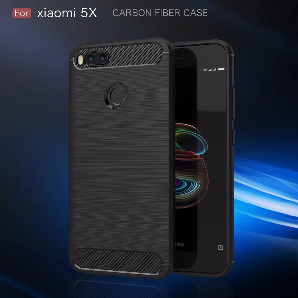 Для Xiaomi mi 5X A1 случае Роскошные Матовый Броня Мягкие TPU Встроенная задняя крышка