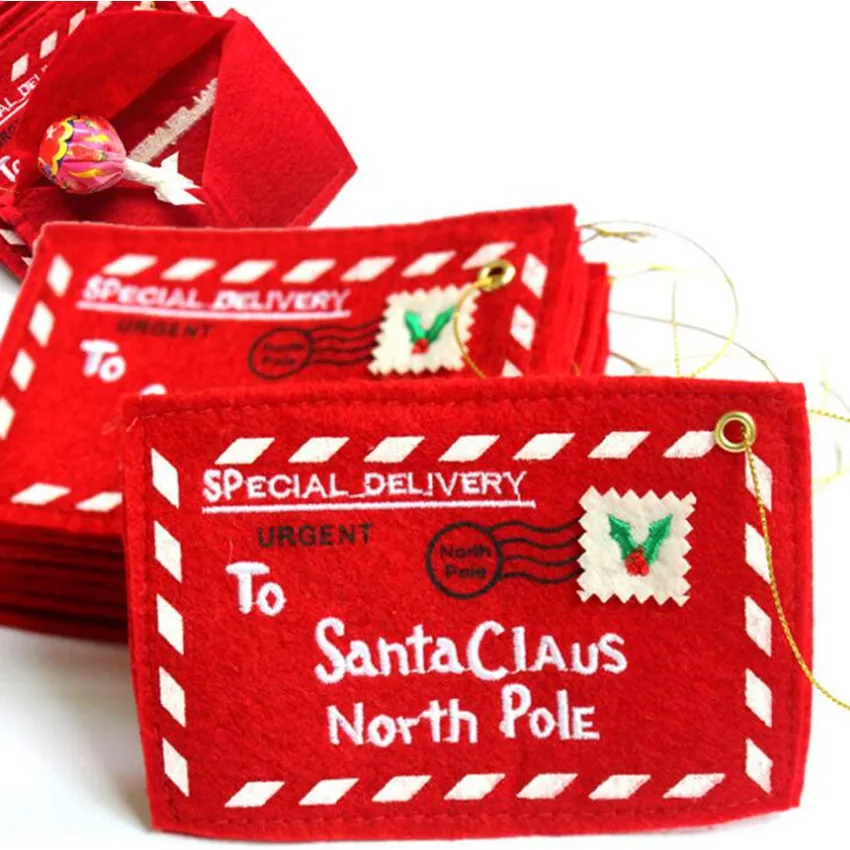 

100pcs/lot Xmas Christmas Decorations for Home Folding Envelope Greeting Card Candy Bags Christmas Tree Decorations 40% off