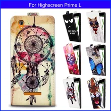 Factory price Fashion Patterns Cartoon Luxury Flip up and down PU Leather Case for Highscreen Prime L ,Free gift