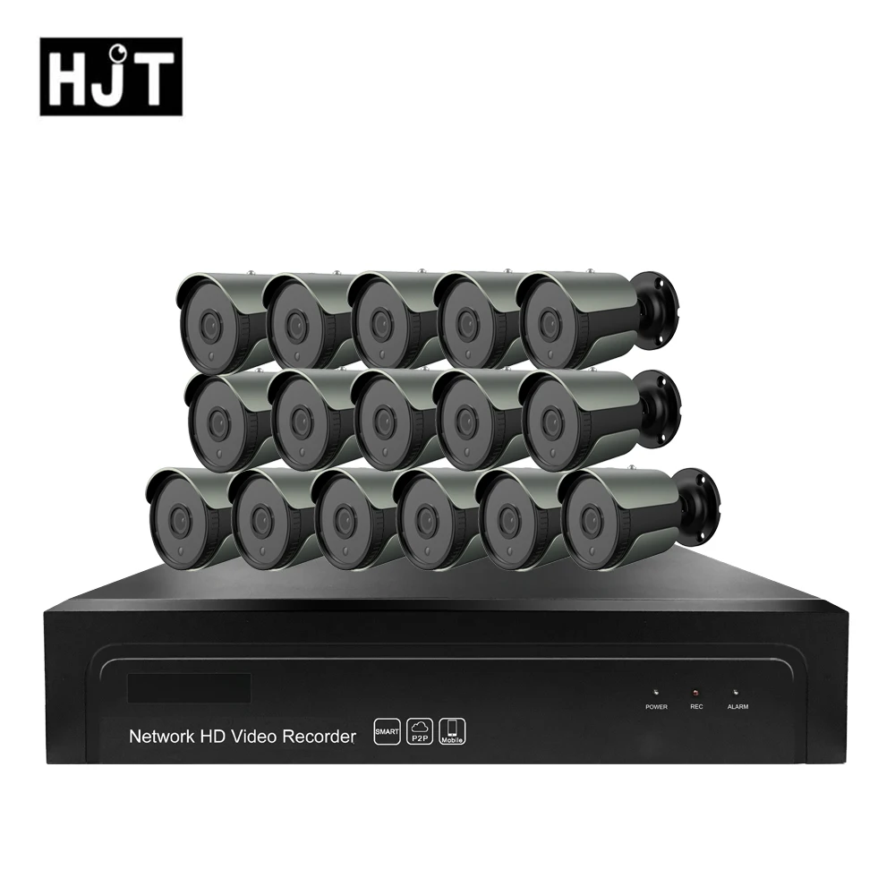 HJT 16CH H.264/H.265 1080 P 2.0MP IP Камера Системы 16CH POE сетевой видеорегистратор наружного наблюдения безопасности Набор для видеонаблюдения Открытый