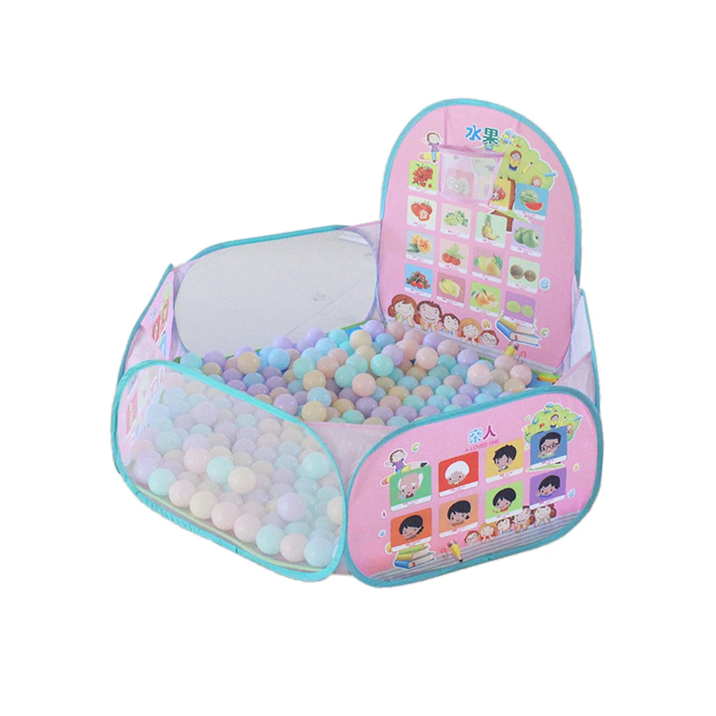 Fun Pop Up Ball Pit Pool Toddler Baby Play Tent Playhouse Playpen with Basketball Hoop Developmental play Game Toy 120CM/ 47''