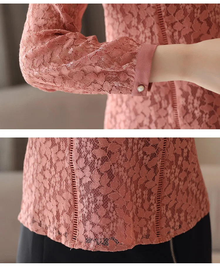  blouses woman 2019 Autumn solid lace Blouse women Shirts Long Sleeve women blouse Top Female womens