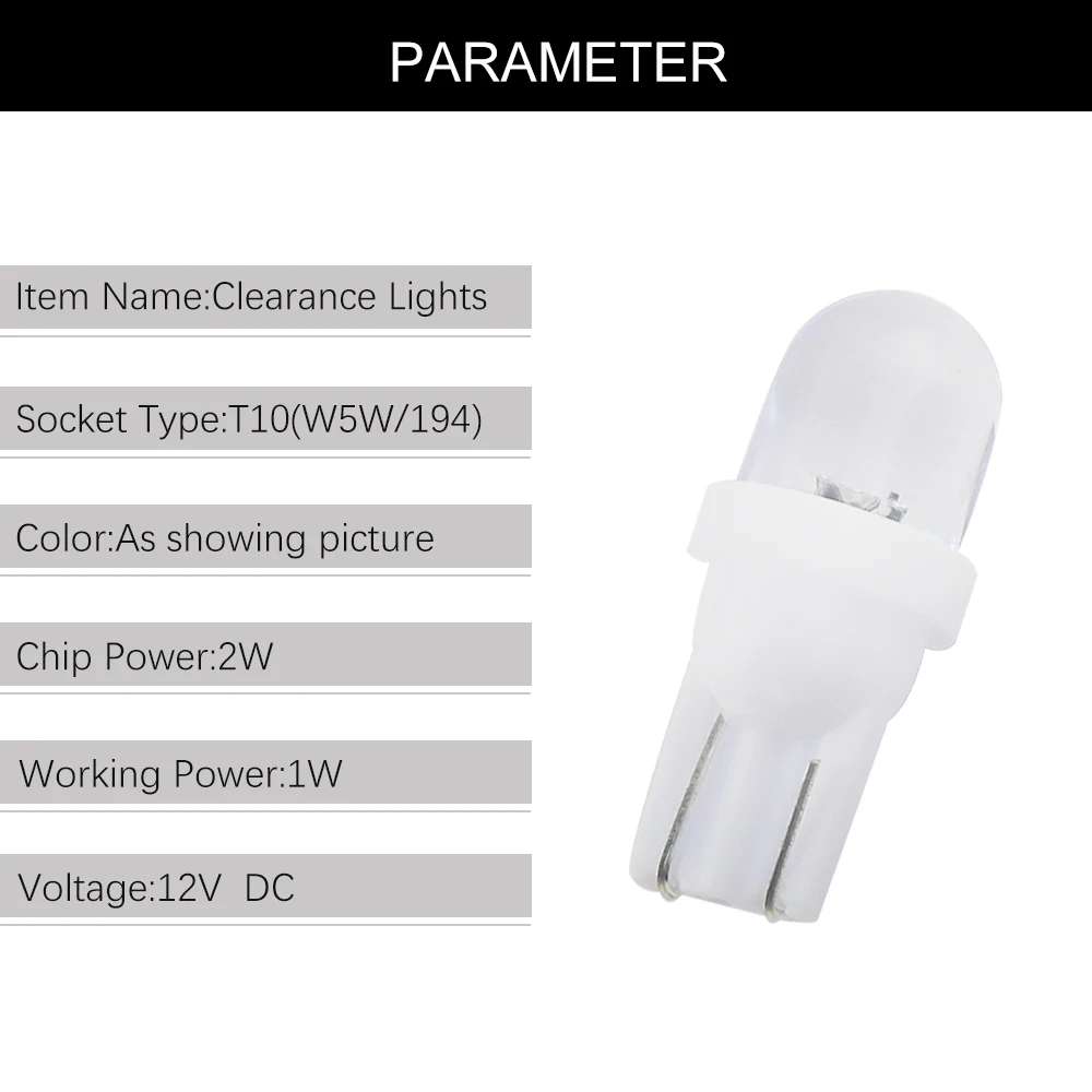 DXZ 1X Автомобильный внутренний светодиодный фонарь T10 194 168 501 W5W COB Silica CANBUS DC12V 1SMD Белый Клин боковой фонарь хвост разрешение на парковку лампы