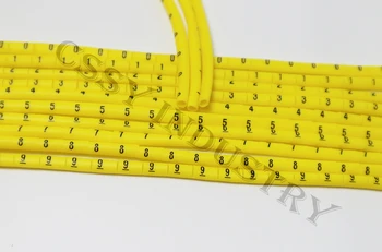 

1000pcs/set print Cable Markers 0.5-10mm2 number 0123456789 10 different number Cable Wire Markers yellow color