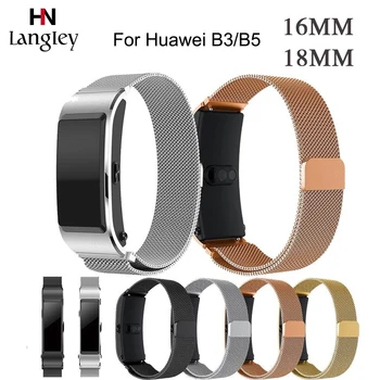 

Milanese Steel Band For Huawei B3/B5 16mm 18mm Straps Magnetic Buckle Replacement belt Wristbands Accessories