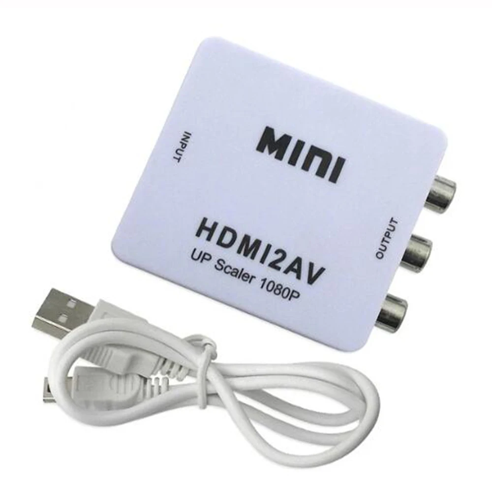 Мини HDMI2AV преобразователь 1080p HDMI вход в AV RCA CVBS композитный выходной адаптер для