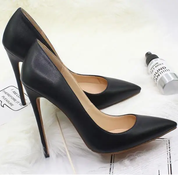 Shoes Woman 2018 Autumn Wholesales Pointed Toe Fashion 10CM 12CM Black High Heels Pumps Women Party Wedding Thin Heel Size 36-42