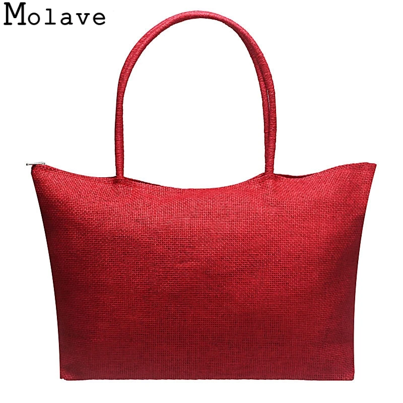 

Molave Handbags bag women Bolsas Hot Simple Candy Color Large Straw Beach Bags Women Casual tote bags for women 17Mar10