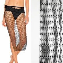 Летняя новая черная сетка белая цирконы кристаллы покрытая сетка металлическая юбка выдалбливают ручной работы Бисероплетение короткая юбка женская шнуровка