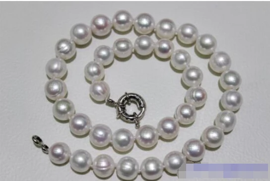 

Free shipping@@@@@ A>Big fresh water pearl necklace white 11-12mm 17INCH "Handmade" Alloy a