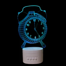 Светодиодный Будильник Форма 3D ночные огни Bluetooth динамик Музыка лампа 5 цветов изменить украшения огни творческие подарки