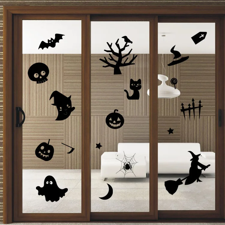 Halloween series showcases decorative removable wall sticker glass door window posterposters