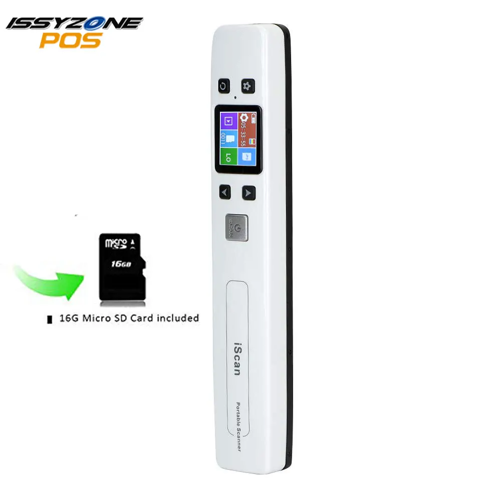 IssyzonePOS ماسح ضوئي للوثائق المحمولة المصغرة المحمولة A4 صورة JPG PDF المحمول ماسحة WIFI مع مايكرو SD TF بطاقة ل كتاب المسح