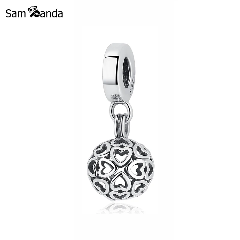 

Original 100% 925 Sterling Silver Charm Bead Harmonious Hearts Pendant Charms Fit Pandora Bracelets Diy Women Jewelry Making