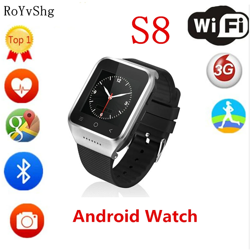 2018 S8 MTK6572 Смарт часы 1 54 &quotAndroid 4 Dual Core 2MP CAM 512 + GB gps Wi Fi MP4 FM Phone Record Smartwatch наручные