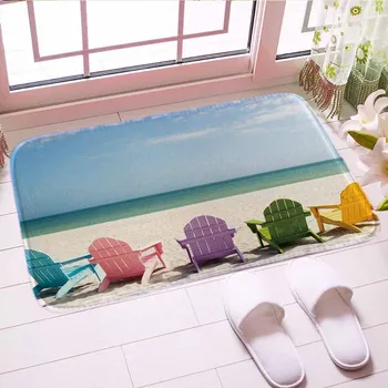 

Flip Flop Doormat Sea Beach Digital Print Traditianal Floor Kitchen Mat Carpet Soft Bathroom Indor Mats Good Gift For Home Decor