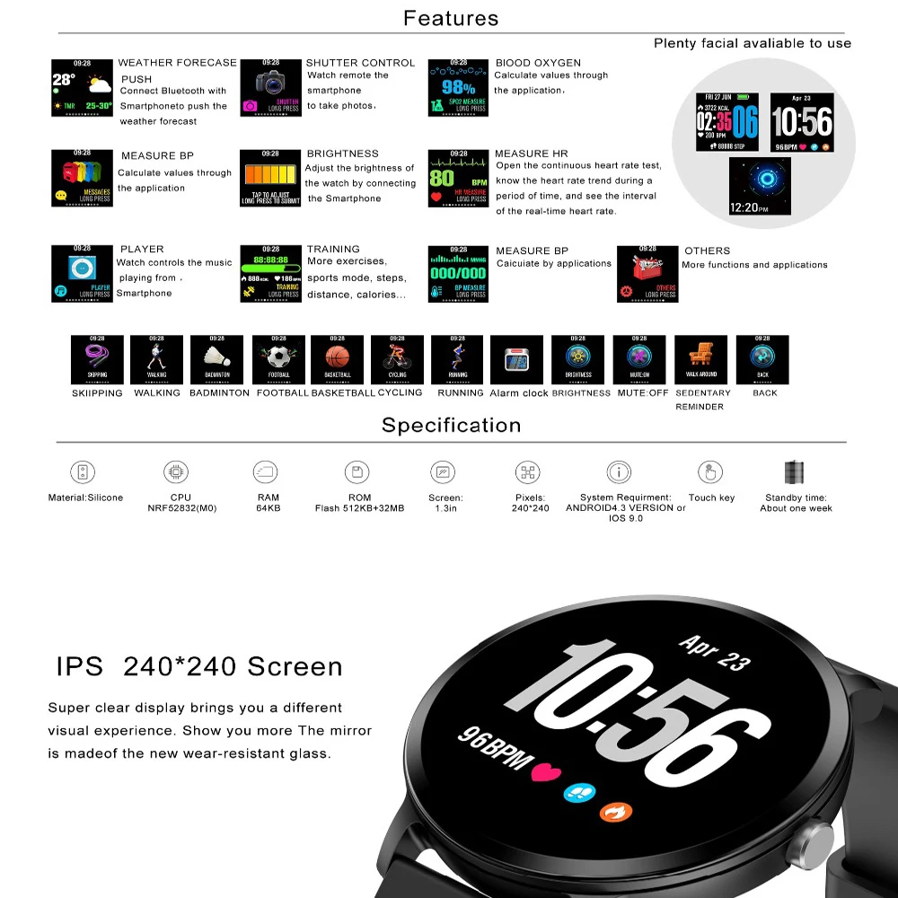 V11 мужские и женские Смарт часы reloj inteligente Шагомер фитнес трекер монитор